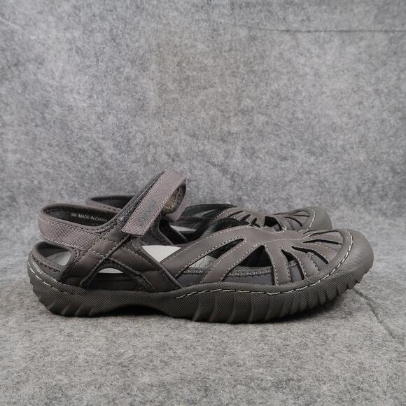 Jambu Shoes - J Sport by Jambu Shoes Womens 9 Sandals Closed Toe Adjustable Sport Comfort Gray